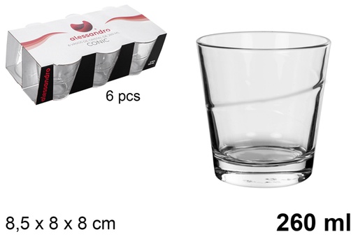 [107938] Pack 6 copo de água conic 260 ml