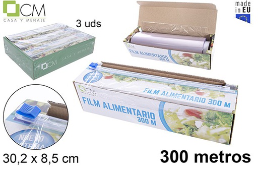 [110481] Film estirable alimentario con caja regalo y corta facil (300 metros)