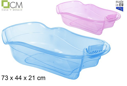 [110833] Vasca da bagno per bambini blu/rosa trasparente