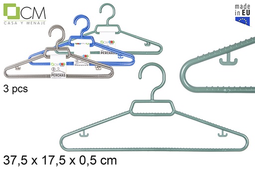 [102970] Pack 3 cabides de plástico cores diversas