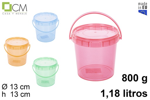 [110835] Contenitore multiuso in plastica dai colori traslucidi 1.180 ml (800 gr.)