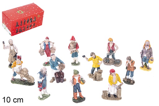 [110925] Bergers divers métiers pour crèche Noël 10 cm