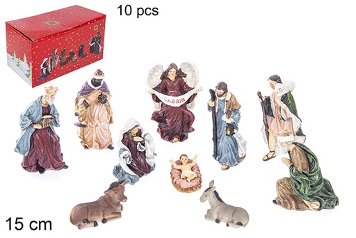 [110927] Pack 10 piezas Nacimiento resina 15 cm