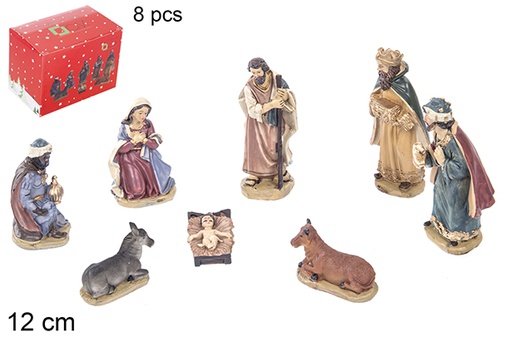 [110951] Pack 8 peças Natividade em resina 12 cm