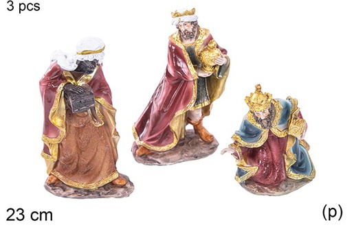 [110982] Pack 3 Reyes Magos resina 23 cm