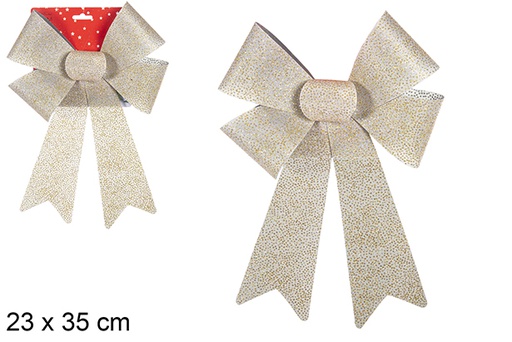 [111107] Gold glitter Christmas bow 23x35 cm