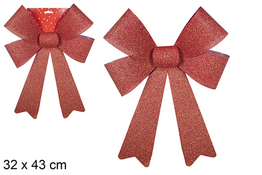 [111116] Red glitter Christmas bow 32x43 cm