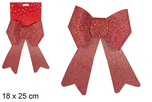 [111118] Laço de Natal com glitter vermelho 18x25 cm