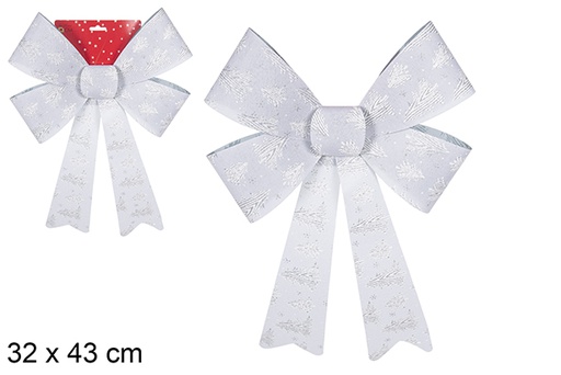 [111141] Silver Christmas bow decorated with tree 32x43 cm