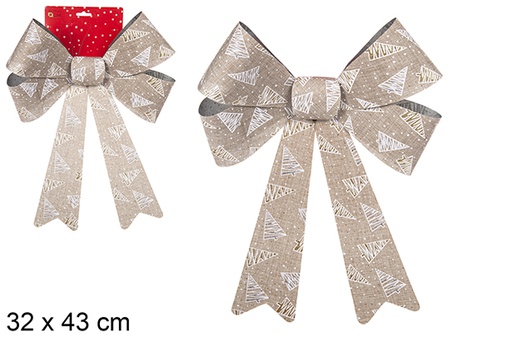 [111151] Fiocco natalizio oro decorato con albero 32x43 cm