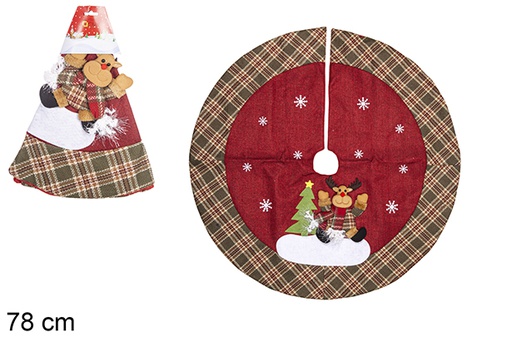 [111204] Coperta per piedi dell'albero di Natale decorata con cervo 78 cm