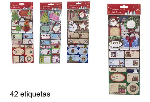 [111237] Pack 42 etichette regalo adesive assortite