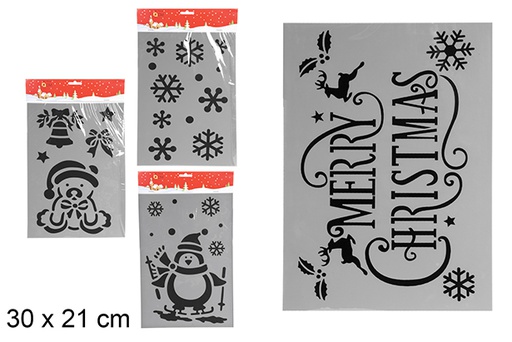 [111259] Decorated Christmas template 30x21cm