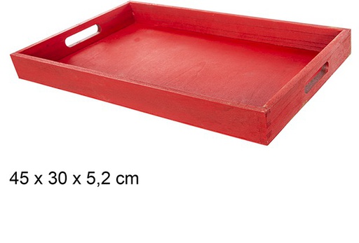 [111285] Red wooden Christmas tray 45x30x5,2 cm