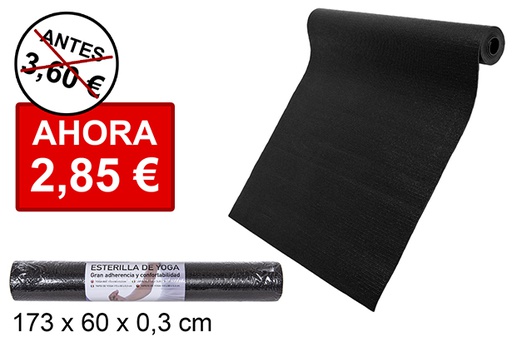 [110526] Tapete de ioga preto 173x60 cm