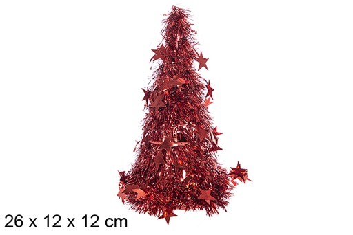 [111369] Albero di Natale filo PVC rosso 26x12 cm