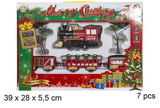 [111374] Electric train with battery operated lights and music 7 pieces