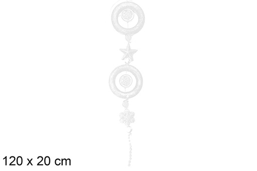 [111401] Pendentif paillettes blanches 120 cm