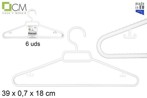 [200934] Pack 6 appendini in plastica bianca