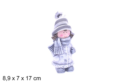 [205203] Beige Christmas boy/girl figure assortment 17 cm