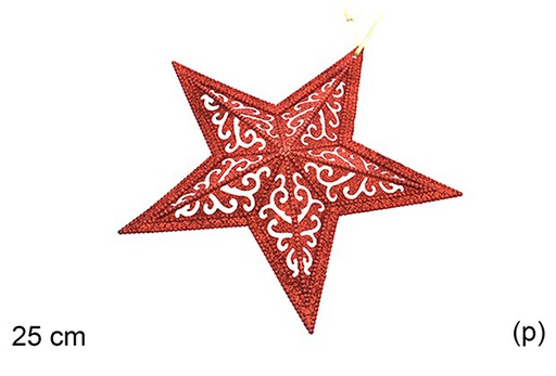 [205378] Colgante estrella navidad roja 25cm