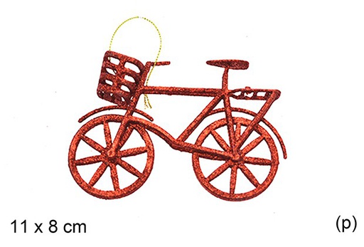 [205398] Colgante bicicleta Navidad roja 11x8 cm