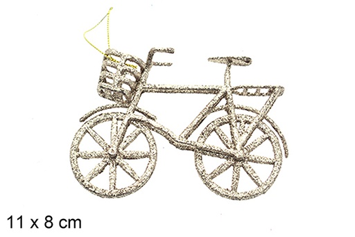 [205399] Colgante bicicleta navidad champagne 11x8cm