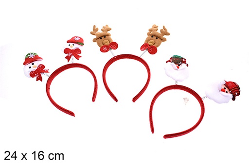 [205417] Assorted Christmas headband 24x16 cm 
