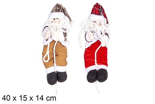 [205424] Papa Noel con cuerda 2 surtidos 40 cm