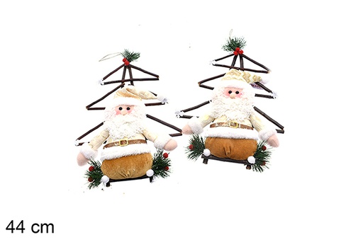 [205442] Pingente de porta árvore com Papai Noel dourado 2 sortidos 44 cm
