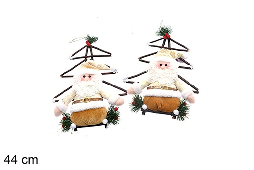 [205442] Tree door pendant with Santa Claus gold 2 assorted 44 cm