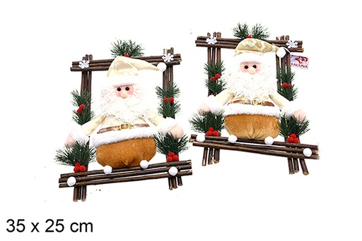 [205445] Colgante puerta con Papa Noel oro 2 surtidos 35x25 cm