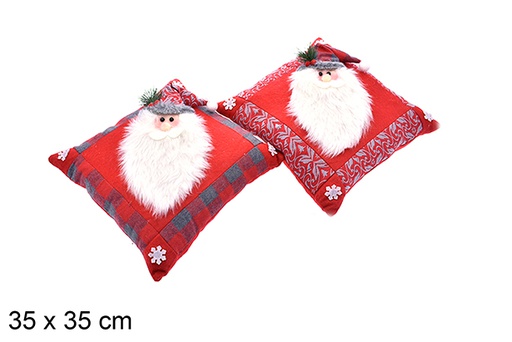 [205447] Christmas decorated red square cushion 35 cm