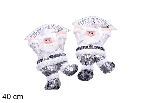 [205450] Accroche-porte avec poupée de Noël grise assortie 40 cm