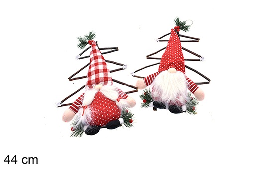 [205452] Ciondolo porta albero con bambola natalizia assortita 44 cm