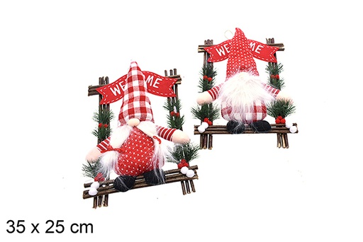 [205453] Appendiabiti da porta con bambola natalizia assortita 35x25 cm