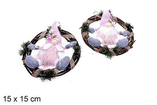 [205456] Guirlanda de porta com boneca de Natal variada 30 cm