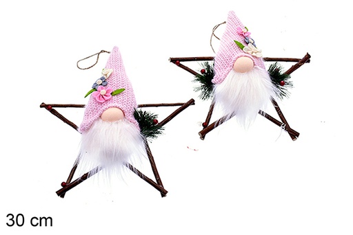 [205457] Pingente porta estrela com boneca de Natal sortida 30 cm