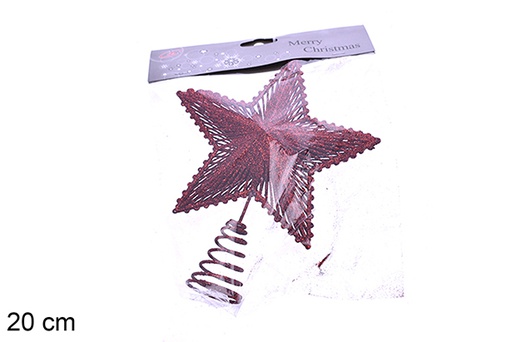 [205570] Garnet glitter tree star tip 20 cm