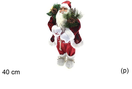 [205638] Figura Papa Noel con botas de nieve 40 cm