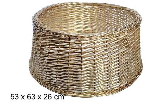 [111065] Gold wicker Christmas tree skirts 53x63 cm 