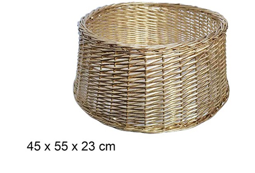 [111071] Gold wicker base cover for Christmas tree 45x55 cm