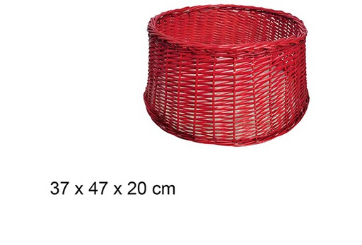 [111079] Red wicker Christmas tree skirts 37x47 cm  