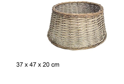 [111080] Gray wicker base cover for Christmas tree 37x47 cm