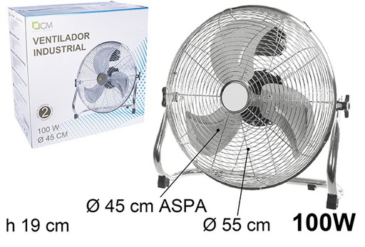 [110639] Ventilador industrial suelo 100 W 45 cm