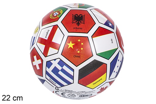 [110868] Plastic ball decorated with flags 22 cm