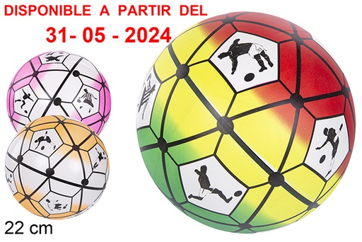 [110869] pallone decorato 22cm colori assortiti