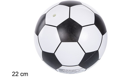 [110873] Balón hinchado plástico fútbol blanco 22 cm