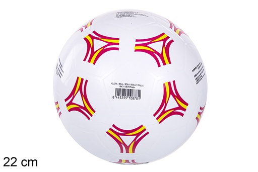 [110878] Pallone gonfiato in plastica giallo/rosso 22 cm