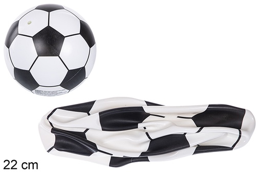 [110890] Balón plástico futbol blanco 22 cm
